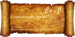 Csernicsek Jenő névjegykártya