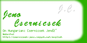 jeno csernicsek business card